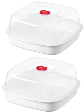 Vaporizador De Microondas Vapor de Vapor Creativo Cangrejo Arroz de arroz Vapor Vapor Vapor Vapor de Silicona con Utensilios de Cocina de Tapa (Color : Square, Size : 2pcs)