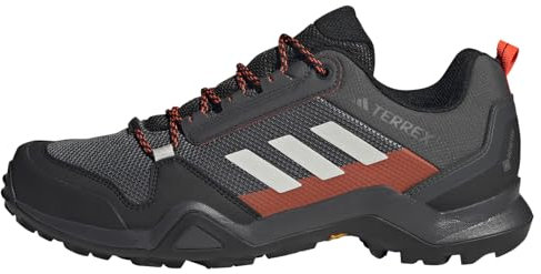 adidas Herren Terrex AX3 Gore-TEX Hiking Shoes Wanderschuhe, Solid Grey/Grey One/Solar Red, 47 1/3 EU