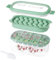 Ice Cube Tray with Lid and Bin, KIKIGOAL Sphere Ice Cube Maker Ice Cube Trays for Freezer, 2 Tiers Ice Cube Ice Tray for Cooling Cocktails & Whiskey with Storage Ice Box, Ice Tong & Scoop