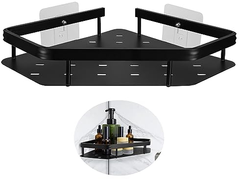 WJUAN 25cm Duschablage Ecke Selbstklebend, Eckregal Dusche, Space Aluminium Dreieck Aufbewahrungsregal, Duschablage Ohne Bohren Ecke, für Die Aufbewahrung in Küche, Schlafzimmer und Badezimmer