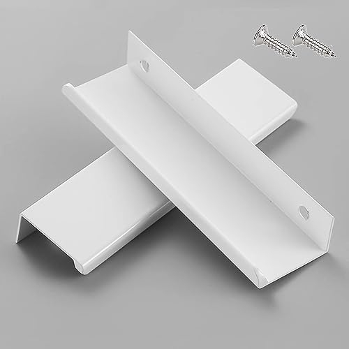 voleseni 4 Piezas Tiradores de Cocina Manijas de Puertas de Gabinete Blanco Tirador de Cajones Ocultos, Tirador Oculto para Armario,para Muebles de Dormitorio, Armarios Tiradores Colgantes