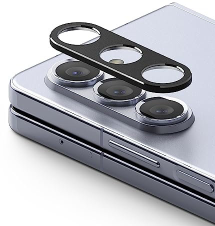 Ringke Camera Styling Compatible with Samsung Galaxy Z Fold 5 (2023) Camera Lens Protector, Aluminium Frame Tough Protective Adhesive Sticker Cover - Black