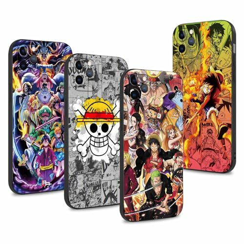 PBNDJVG 4 Stück Handyhülle für Apple iPhone 11 Pro Max Hülle 6.5'' Anime Luffy Zoro Gear 5 Sun God Nika Manga Muster Design Case Kameraschutz Schutzhülle TPU Silikon Weich Ultra Dünn