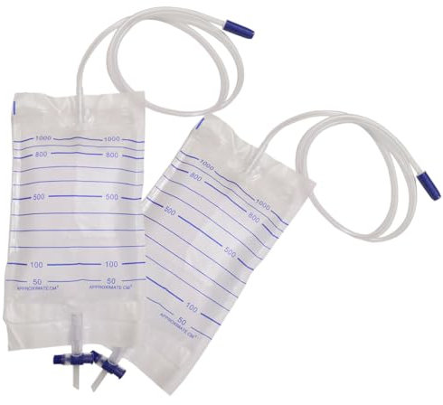 10 x Urin-Drainagebeutel, Katheter, 1000 ml