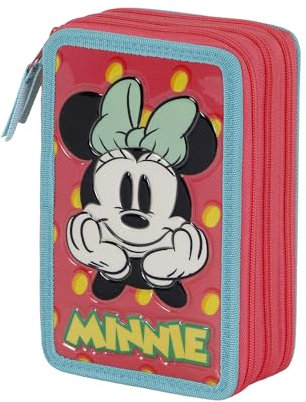 Minnie Mouse Fresh-Triple Filled Pencil Case, Pink, 14 x 21 cm
