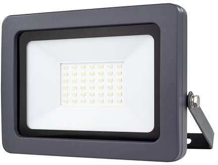 REV LED Scheinwerfer FLARE - IP65, Außenbeleuchtung 30W, 2550 Lumen, 6500K – ideal für Hofeinfahrten, Garagen & Hauseingänge, anthrazit