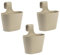 ENGELLAND 3 x Blumentopf zum Auf-Hängen, Geländertopf, Sand, Hängetopf, Balkon-Kasten, oval, Übertopf, Pflanzkasten, mit Wasserspeicher/Wasserauffangschale, 2,8 Liter