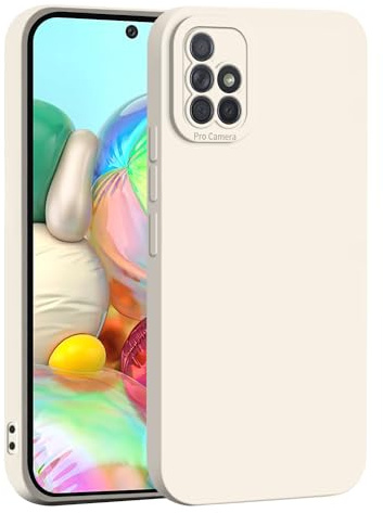 WBWONE Hülle für Samsung Galaxy A71 Case, Silikon Handyhülle Ultra Dünn Weiche TPU Kamera Alles Inklusive Stoßfest Schutzhülle Cover - Weiß