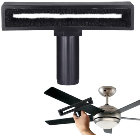 Pastoralist Ceiling Fan Blade Cleaner Ceiling Fan Vacuum Attachment Vacuum Duster Attachment Furniture Cleaning Brush Ceiling Fan Cleaning Tool (Black), vacuum duster attachment