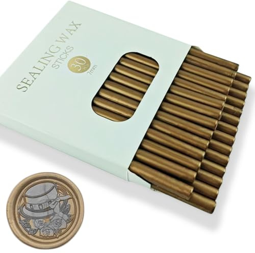 Ioggtser 30 PCS Mini Glue Gun Wax Seal Sticks for Wedding Invitations, Cards, Envelopes (Brown)