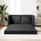 IKAYAA Sofa Bed Sofa mit schlaffunktion Bodensofa mit Schlaffunktion Schlafsofa Couch mit schlaffunktion fürsWohnzimmer Schlafzimmer Heimkino Gästezimmer-Schwarz-112x174x55 cm
