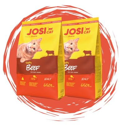 JosiCat | Trockenfutter | Katzenfutter | Sparbundle + Geschenk (2X 650g, Tasty Beef)