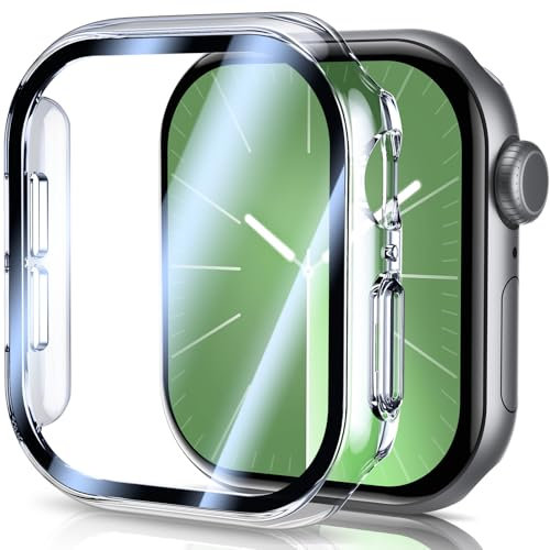 UM UNIQUEME für Apple Watch Series 10 46mm Hülle - 2 Stück, 360° Ultradünne PC Hard Schutzhülle, Kratzfest & Voller Schutz, Displayschutz für iWatch 46mm - Transparent