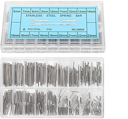 Splinte für Uhren, 360 Stück, Splinte für Uhren, 6–23 Mm, 18 Größen, Splint-Set für Uhrenarmband, Edelstahl, Uhrengeschäft