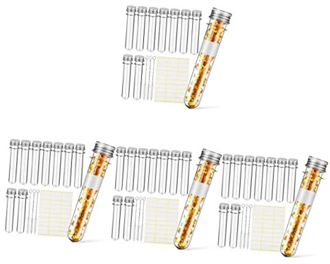 Gatuida 4 Sets Reagenzglas Schraubröhrchen Wissenschaftliche Partytütenfüller Durchsichtiger Flaschenbehälter Durchsichtige Flasche Mit Etiketten Behälter Mit Deckel