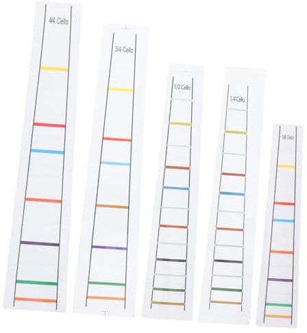 OFFSCH 5blätter Cello-fingeranleitung Aufkleber Für Anfänger Griffbrett Marker Cello Zubehör Leicht Anbringbar Und Abnehmbar Ohne Präzise Positionierung Für Übung Und Lernen