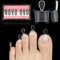 NOVO OVO Upgraded Flexible Half Cover Soft Gel Fake Toe Nail Tips with Auxiliary Line for Toenail Extension, Sharp Square Medium Wide for Men Women Acrylic pedicure in Salon x 15 Sizes 300 Pcs