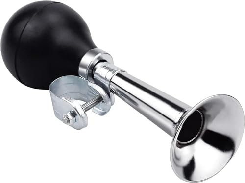 JACMKEON Classic Bike Horn, Retro Metal Air Horn, Traditional Bicycle Horn for Adults and Kids, Twist Loudspeaker Siren Hooter, Black