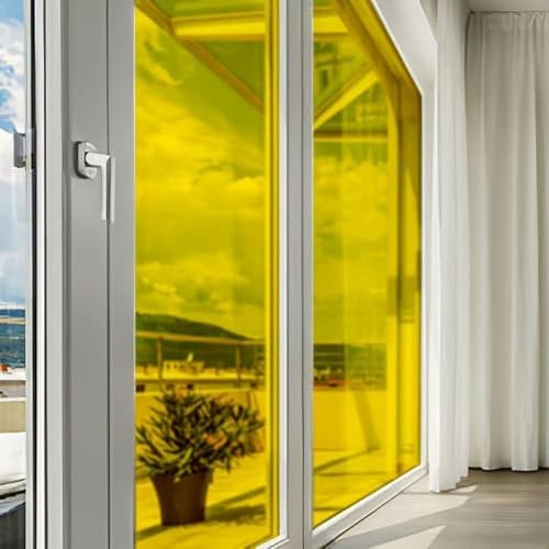 DIMEXACT - Film Couleur Jaune Transparent - 61 cm x 0.5 m - en Rouleau