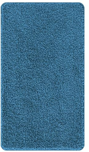 vidaXL Weiche Blaue Badematte Rechteckig | Rutschfestes Polyester für das Badezimmer Maschinenwaschbar Modernes Material Ideales Accessoire Teppich Farbenfroh Komfort Innen Luxus