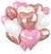 Ballon Coeur Or Rose Blanc Rose, 12pcs Forme de Coeur Ballons Blanc, Ballons en Aluminium Coeur Blanc, Or Rose Ballon Coeur Helium pour Anniversaire, Mariage, Engagement, Douche de bébé, Valentine