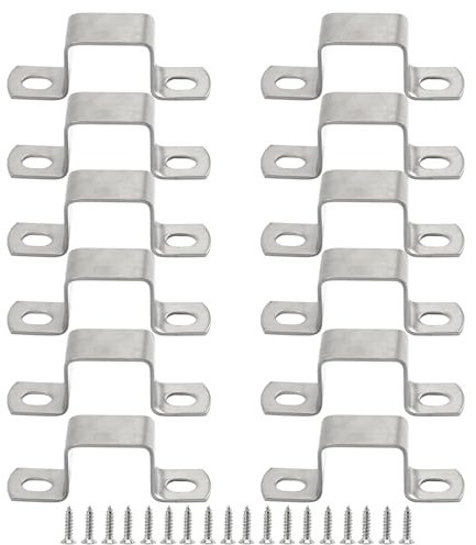 Morsetti per tubi quadrati in acciaio inossidabile 304 con viti, confezione da 12 pezzi da 20 x 30 mm a forma di U per staffa tubo fibbia