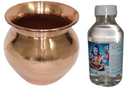 BRACOP® Copper Lota Water Pot Drinkware Hindu Goddess Pooja Item Copper Carafe Small Mug Handmade Kalash For Pooja, Home Temple, Mandir Décor Water Pitcher Indian Religious Gifts