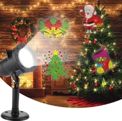 Projektor Weihnachten Außen Dynamische Weihnachtsmann Weihnachtsbaum Motiv LED Projektionslampe IP65 Wasserdicht Weihnachtsbeleuchtung Deko Garten Fenster Wand