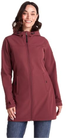 TOG24 Keld Womens Long Lightweight Jacket Wind Rain Hood, Fleece Lined | Coat, Zip Up, Pockets, Waterproof, Windproof, Breathable, Hiking, Walking, Everyday wear, Outdoors