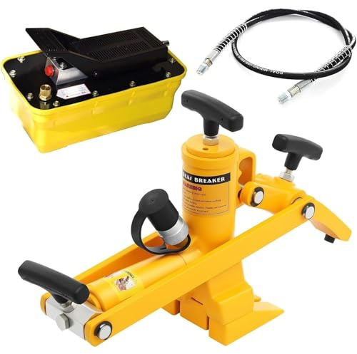 Générique Détalonneur hydraulique Robuste, 10000 psi Breaker à Perles pneumatiques hydrauliques, avec Pompe à Pied et Tuyau d'air, réservoir de 2,3 L, kit d'outils for tracteurs, tondeuses à Gazon.