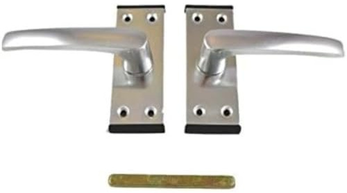 Merriway BH05662 Aluminium Door Handle Latch Set With Black Trim