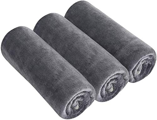 BW&HM Toalla Gimnasio Toalla Microfibra Gimnasio Hombre Gym Towel para Mujer Súper Absorbente Secado rápido 40 x 80 cm Paquete de 3 Gris