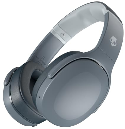 Skullcandy Crusher EVO Cascos Over-Ear Inalámbricos con Sensory Bass, 40 h de Autonomía, Micrófono, Compatibles con iPhone Android y Dispositivos Bluetooth - Gris