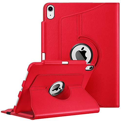 Fintie iPad Air 4 27,7 cm (11 Zoll) 2020 Hülle mit Stifthalter, unterstützt 2. Generation, um 360 Grad drehbarer Ständer mit automatischer Sleep/Wake-Funktion, für iPad Air 4. Generation, Rot