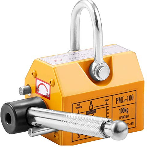 Lasthebemagnet 100 Kg/220Lbs Maximale Zugkraft, Hebemagnet Permanentmagnetheber, Keine Entmagnetisierung, Kein Strombedarf, 3,5 Sicherheitsfaktor
