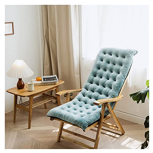 Stuhlkissen Universal-Recliner-Stuhlkissen für Outdoor-Deck-Stuhl-Pad-Liegestühle-Kissen Halbgeschlossenes Einzelsitzkissen (Color : Blue, Specification : 125x50x10cm)