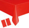 YAAVAAW 2 pièces 137 * 274cm Rouge Nappes Jetable,Rectangulaire Imperméables Nappe Plastique Décoration de Table pour Anniversaire,Fêtes,Mariages,Pique-niques,Halloween,Noël,Jardin Extérieur
