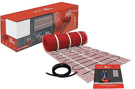 Klima 1.0m2 Electric Under Floor Heating Mat Kit 150w/m2 Output for Use Under Tiled Floors Easy Installation Can Be Cut and Shaped to Suit Any Dimensions Perfect Radiant Heating for Your Home