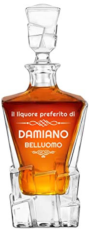 Maverton Caraffa in vetro per whisky - ideale per alcolici e liquori - 950 ml - incisione personalizzata - unica per l’ uomo - ottima per acqua - pensiero speciale per Lui - stilò