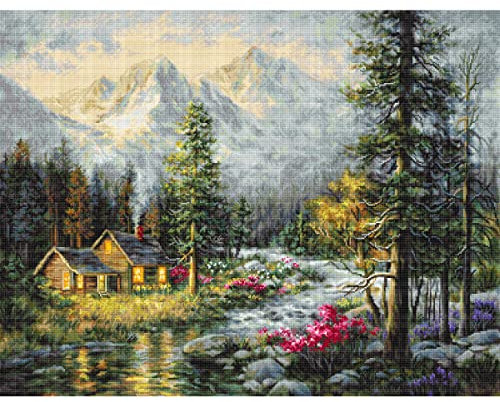 Luca-S Gobelin Set Chalet, Zählmuster, 37,5x29cm