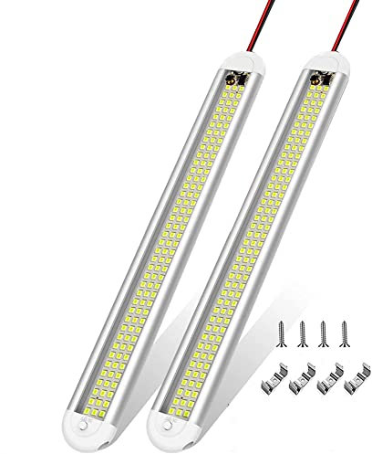 2 PCS Reglette LED 12V, 120 LED Barre de Lumière Intérieure Avec Interrupteur, Éclairage Utilitaire Pour Camping-Car, Caravane, Bateau, Cuisine, Salle de Bain, Chambre