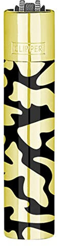 Clipper Flint Metall Metal Lighter Feuerzeug Geschenkbox Large Classic + Flaschenöffner Keyring (Gold Camouflage)