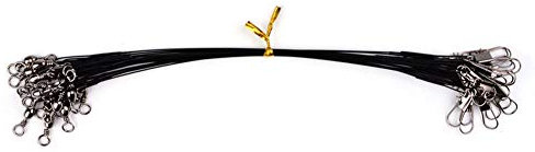 Generic 20 pezzi anti-morso filo di acciaio da pesca (15 cm nero)