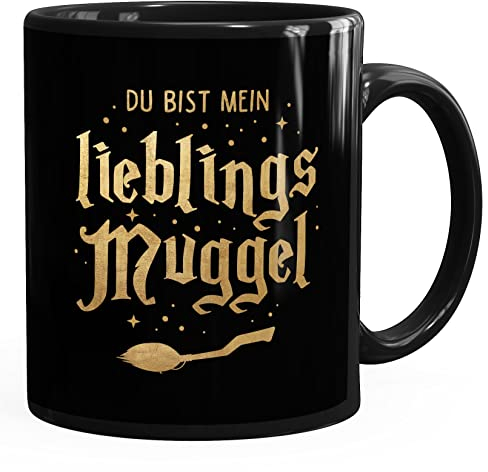 Moonworks® Kaffee-Tasse Du bist mein Lieblingsmuggel Lieblingsmensch Geschenk Weihnachten Geburtstag schwarz standard