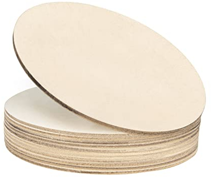 Runde Naturholzscheiben,10 Stücke Runde Holzscheiben 10cm Durchmesser Dünne Holzscheiben Unbehandelte 2.5mm Dicke Natürliche Rund Holzplatte für Holzhandwerk Brandmalerei Tür Schilder Dekoration