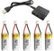 Ghulumn 5 PièCes SéRies Batterie 3.7V 180 MAh avec Chargeur 5 en 1pour TéLéCommande Drone A20 A20W PièCes de Rechange Batterie PièCes de TéLéCommande PièCes Drone