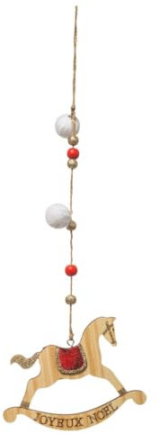 FEERIC LIGHTS & CHRISTMAS - Langes hölzernes Weihnachtsbaum-schaukelpferd