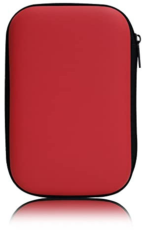 Custodia per disco rigido, organizer universale, compatibile con Western Digital WD Elements Seagate, custodia da viaggio antiurto in EVA da 6,3 cm (rosso)