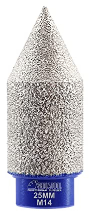 SHDIATOOL Brocas de biselado de diamante de 0 a 25 mm para biselar, ampliar, moler, moldear bordes, azulejos de porcelana, mármol, cerámica, granito