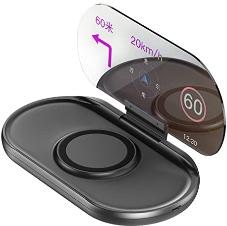 Auto Head Up Display, MoreChioce Kabellos Auto Ladegerät HUD Head-Up-Display Navigationsprojektor Magnetische Saugaufladung 10W 5W Kabellose Ladegerät Handyhalterung,Type 2